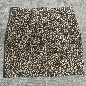 Free People- Modern Femme Novelty Mini Denim skirt in Leopard Print